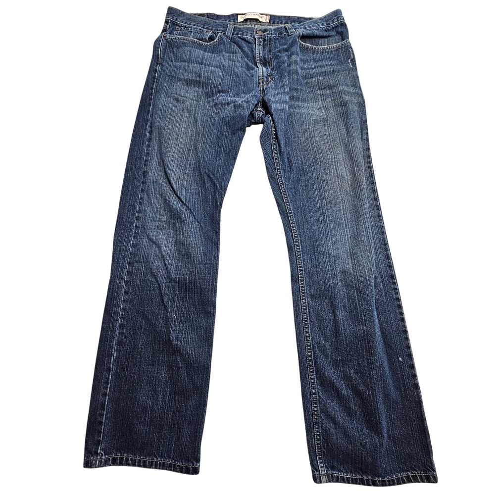 Levi's 514 Slim Straight Jeans 38x32 Dark Wash Denim Blue Pants
